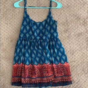 Blue and Red Boho Dress